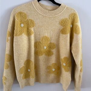 Nanette Lepore Yellow Floral Sweater